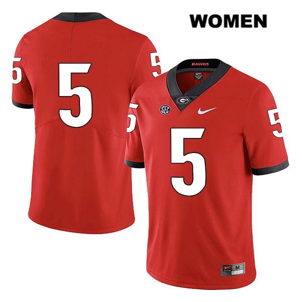 Georgia Bulldogs Women's Julian Rochester #5 NCAA No Name Legend Authentic Red Nike Stitched College Football Jersey VTM1756LG